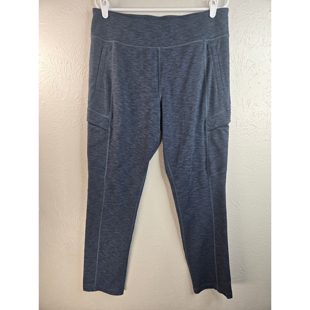 Duluth Namastash Slim Leg Pant L Blue Heathered High Rise Athletic Utility Cargo
